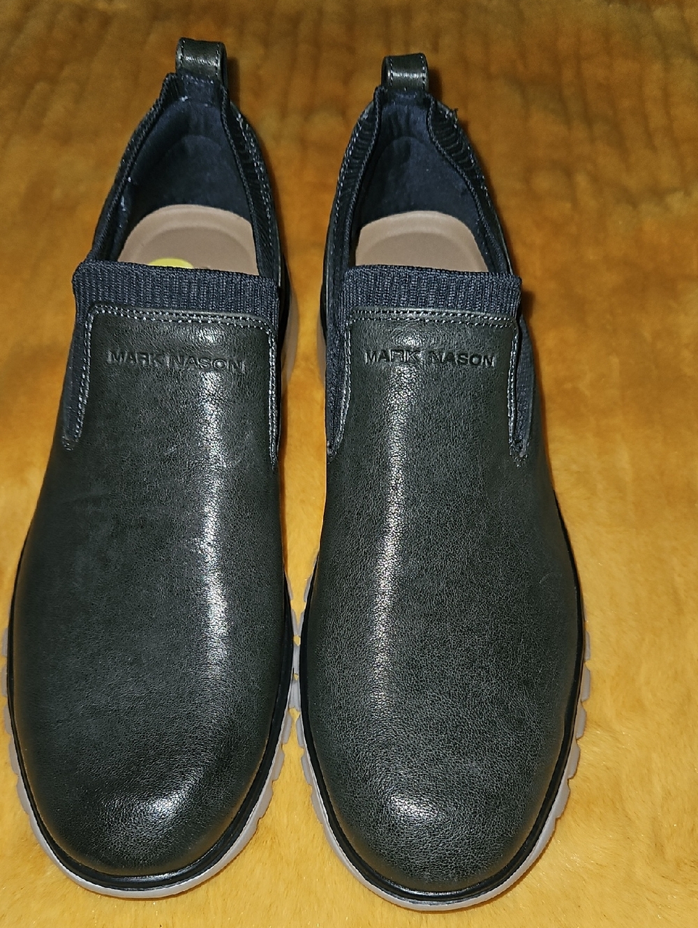 Mark Nason Dark Gray, Light Gray Sole Slip-On Loafers